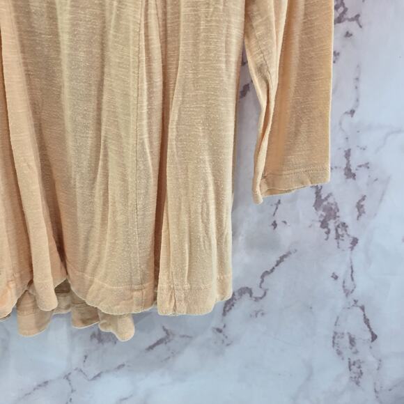 Anthropologie Shirt Womens Small Orange Pastel Long Sleeve Flowy V Deletta - Picture 4 of 11